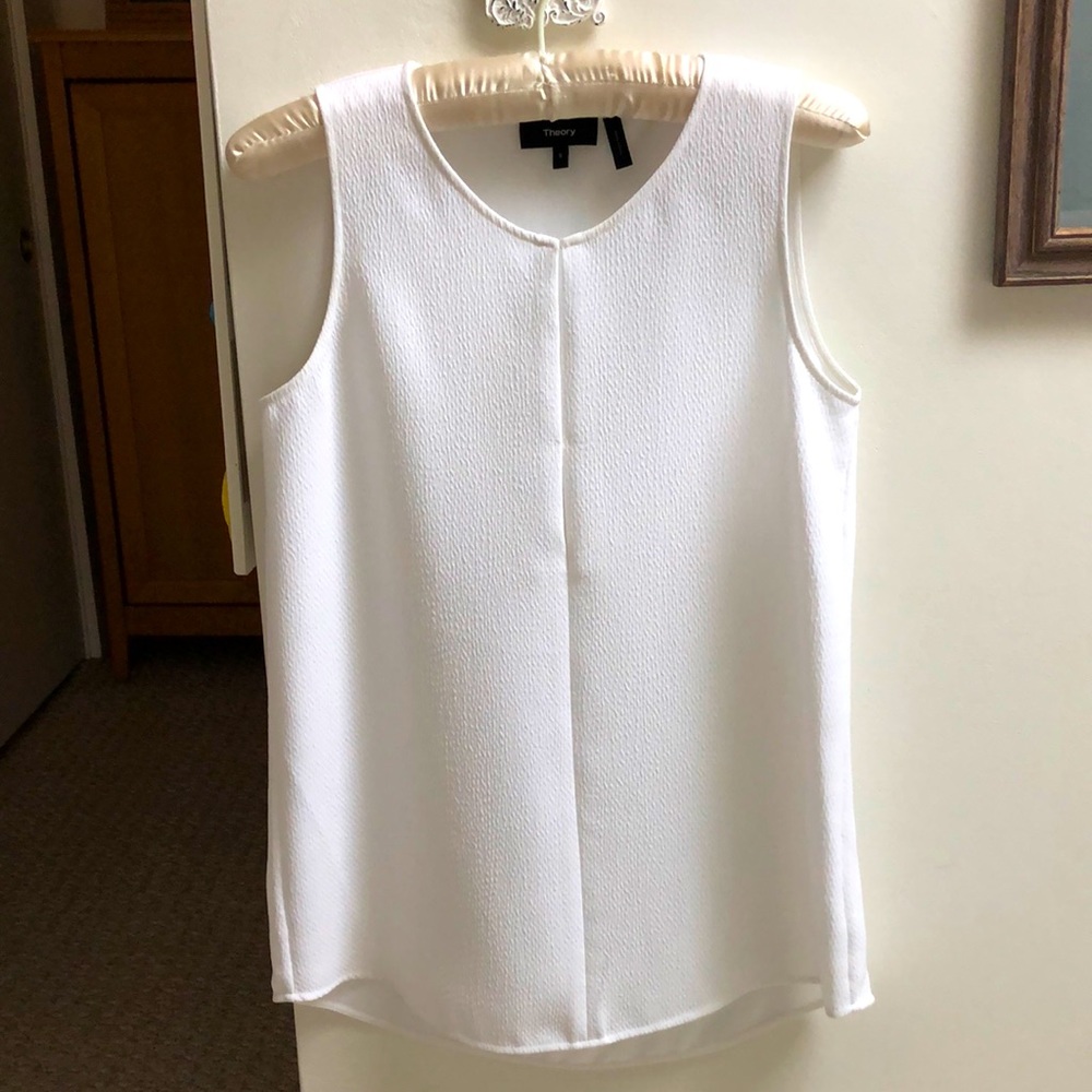 Theory Silky White Tank/ Blouse small
